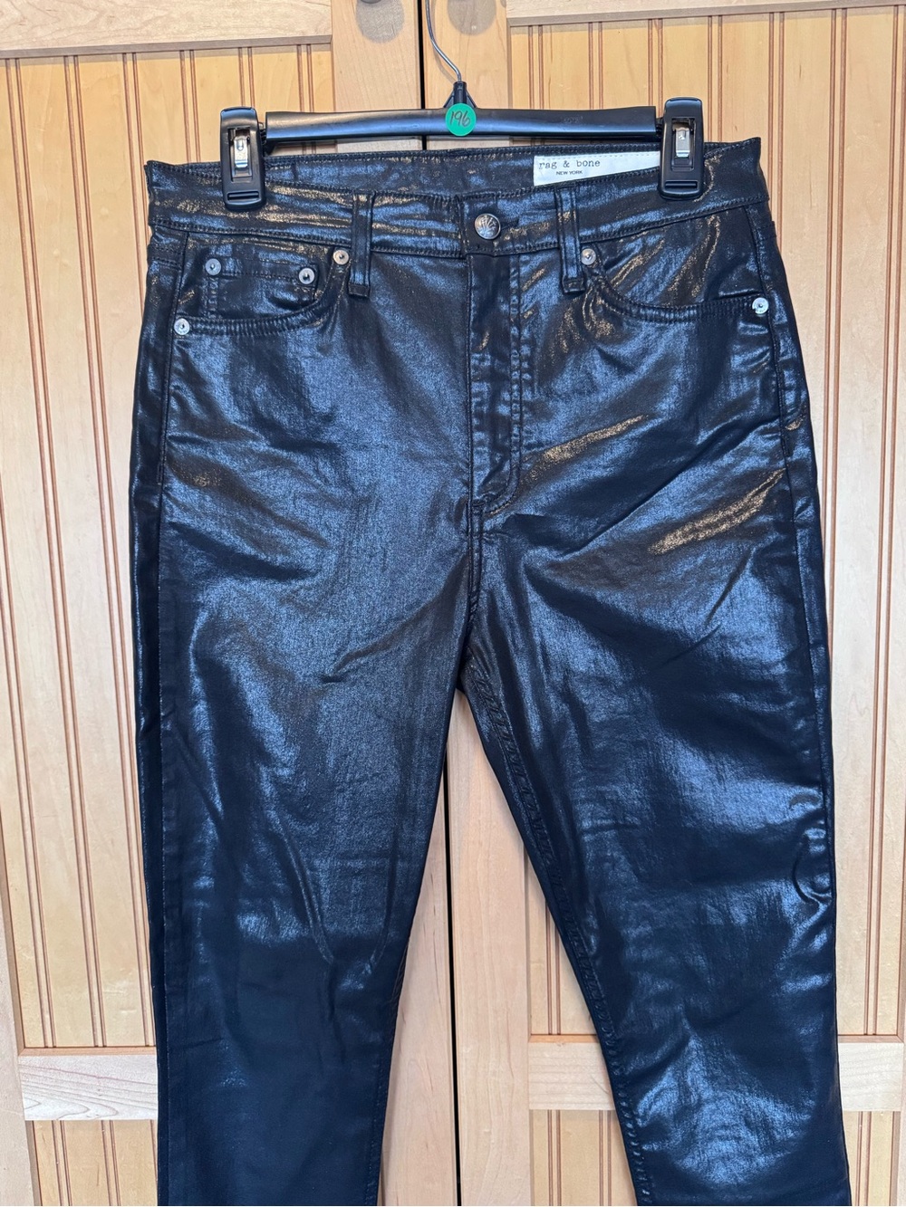 rag & bone Black Coated Skinny Jeans
